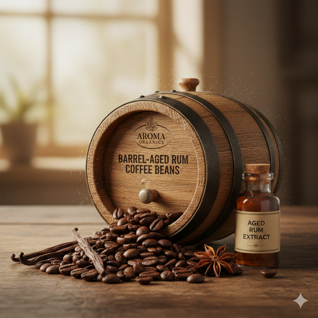 aroma organics Barrel-Aged RUM coffee beans