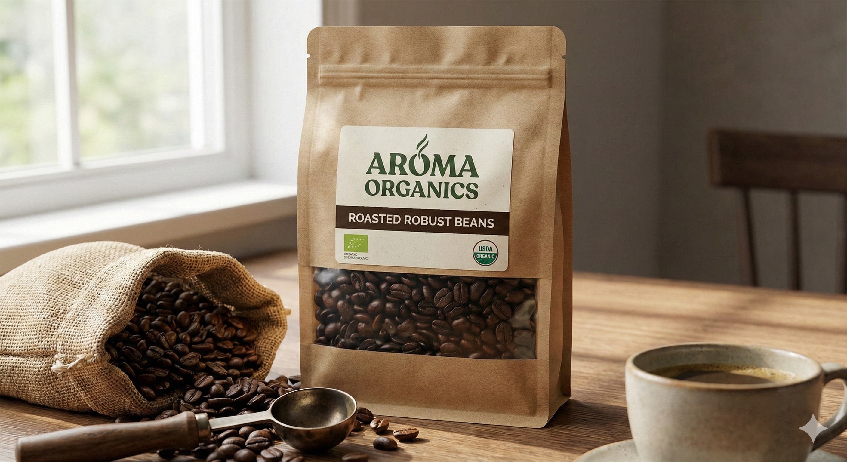 AROMA ORGANICS Robust coffee beans