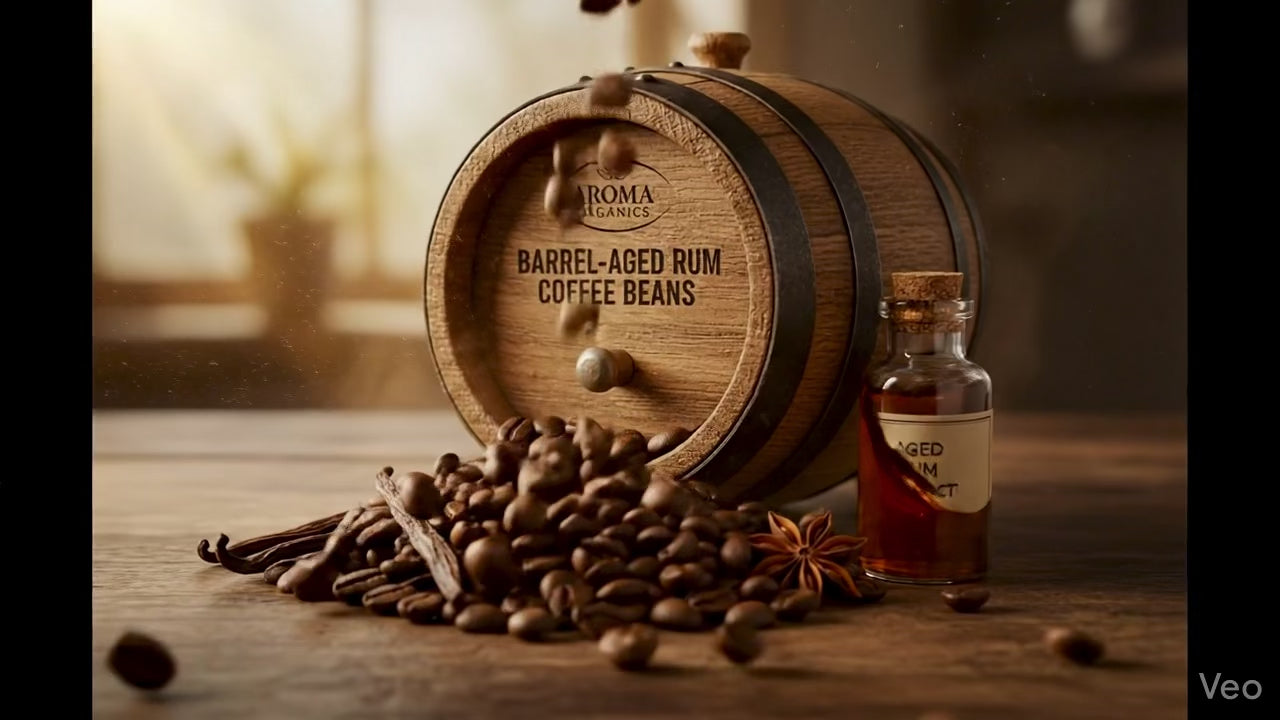 aroma organics Barrel-Aged RUM coffee beans